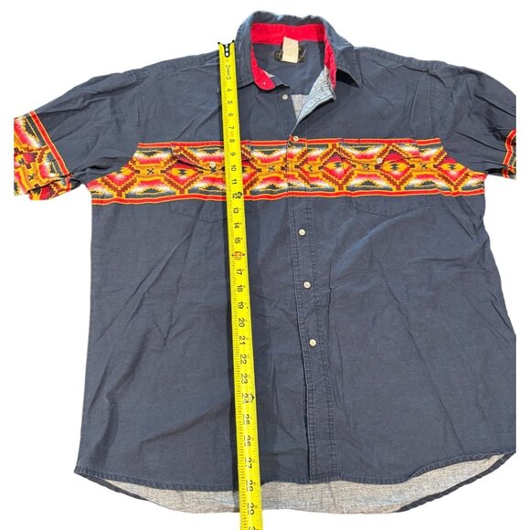 Rustler Pearl Snap‎ 90s Shirt Large Multi Color Western Wrangler Yellowstone |S1 - Picture 3 of 5